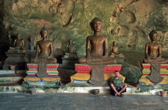 Buddha statues, Wat Suwannakhuha monastery, Phangnga Bay, Ko Phuket, Thailand, December 2002,