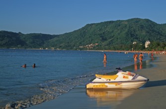 People, boat, Patong Beach, Ko Phuket, two years in front of the tsunami, Thailand, December 2002,