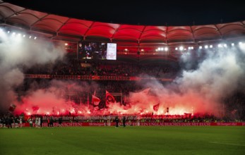 Cannstatter Kurve, VfB Stuttgart, Bengalos, pyrotechnics, pyro, firecrackers, fan block, fans, fan