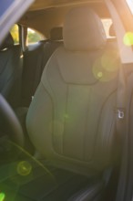 Front passenger seat of a modern car with lighting effects for a relaxed atmosphere, Deer