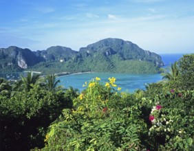View of the island from the viewpoint one year in front of the tsunami, Ko Phi Phi Don, Thailand,