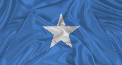 Somali flag with fabric texture. Realistic flag of Somalia waving, National flag