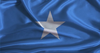 Somalia flag with cloth textured background. National flag of Somalia with realistic texture