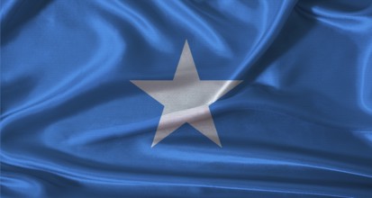 National flag of Somalia with cloth texture. Somalia flag with realistic texture background