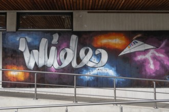 Graffiti at a youth meeting, Hersbruck, Middle Franconia, Bavaria, Germany