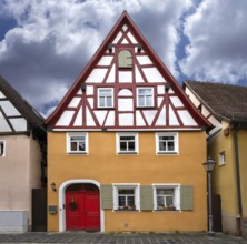 Restored, historic half-timbered house, Hersbruck, Middle Franconia, Bavaria, Germany