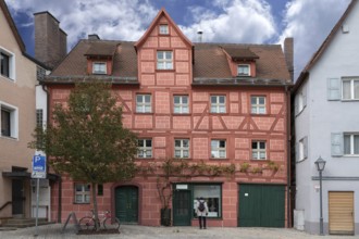 Restored, historic half-timbered house, 16th century, Eisenhüttlein 3, Hersbruck, Middle Franconia,