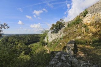 Castle ruins of Hohengundelfingen, ruins of a medieval hilltop castle, former headquarters of the