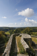 Castle ruins of Hohengundelfingen, ruins of a medieval hilltop castle, former headquarters of the