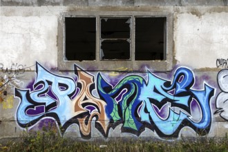 Alte Wand with Grafity, dilapidated plant of a former agricultural production cooperative of the