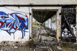 Alte Wand with Grafity and Gate, dilapidated complex of a former agricultural production