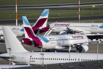 Eurowings aircraft, Düsseldorf airport, DUS