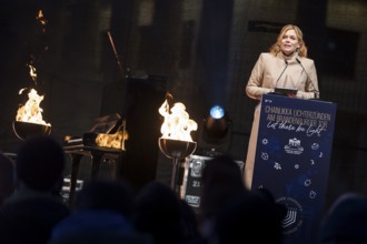 Julia Klöckner (President of the German Bundestag) speaks at the lighting of lights to mark 20