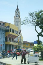 City center, church, Iquitos, Peru, South America, September 1997, vintage, retro, old, historic