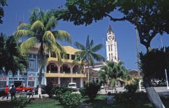 City center, church, Iquitos, Peru, South America, September 1997, vintage, retro, old, historic
