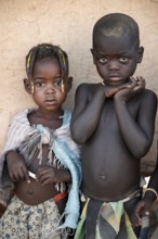 Portrait, Two children, Hakaona tribe also Havakona or Hakawona, near Opuwo, Kunene, Namibia