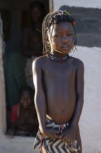 Portrait, child of the Hakaona tribe, also Havakona or Hakawona, near Opuwo, Kunene, Namibia