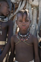 Himba girl, traditional Himba village, Kaokoveld, Kunene, Namibia
