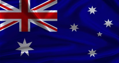 Australia flag with cloth textured background. National flag of Australia with realistic texture
