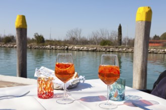 Aperitiv Spritz Aperol, Mazzorbo, Venice, Veneto, Italy