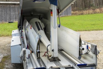 Sailplane, trailer, dismantled, folded, transport, aircraft, sports, air sports, Germany