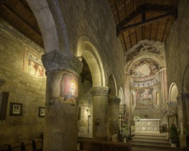 Late Gothic fresco of Saint Benedict in the church of San Giorgio, Borgo di Vigoleno, Vernasca,