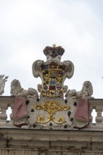 Coat of arms of the Dukes of Saxe-Altenburg, archway of the Altenburg Palace complex, Thuringia,