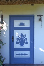 Decoratively designed front door on a residential building, Ahrenshoop, Darß, Mecklenburg-Western