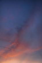 Red clouds in the evening sky, Bavaria, Germany