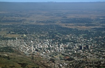 Aerial view, Harare, Zimbabwe, Africa, June 2000, vintage, retro, old, historic