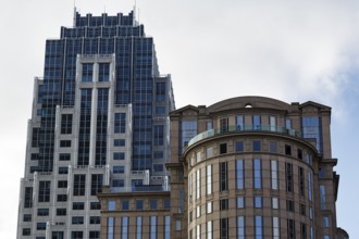 Modern architecture, façade detail, two office towers, State Street Financial Center, Financial