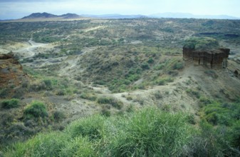 Olduvai Gorge archaeological site, Tanzania, Africa, June 2000, vintage, retro, old, historic