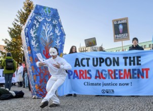 Dancers from Extinction Rebellion dance at Fridays for Future rally to mark the tenth anniversary