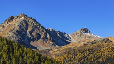 Peaks of the Sex de Marinda and Becs de Bosson mountains, Val d'Anniviers, Valais Alps, Canton of