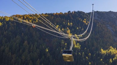 Gondola and cable car route from Grimentz to the Espace Weisshorn mountain station, Val