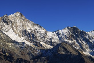 Snow-capped peaks of the Weisshorn and Schalihorn mountains, Val d'Anniviers, Valais Alps, Canton