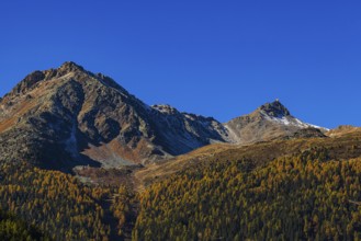 Peaks of the Sex de Marinda and Becs de Bosson mountains, Val d'Anniviers, Valais Alps, Canton of