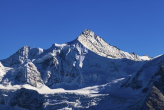 Snow-capped peak of Mount Zinalrothorn, Val d'Anniviers, Valais Alps, Canton of Valais, Switzerland