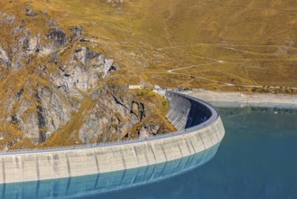 The dam of the Lac de Moiry Reservoir, Val d'Anniviers, Valais Alps, Canton of Valais, Switzerland