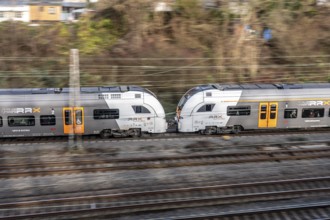 RRX, Rhein-Ruhr-Express, regional traffic, on the route east, in front of Essen main station,