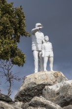 Statues at viewpoint Mirador del Guarda Forestal, mountain road from Ronda to El Burgo, mountain