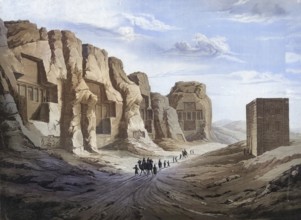 Naqsch-e Rostam is an archaeological site in the southern Iranian province of Fars, six kilometers