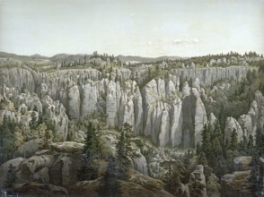 Weckelsdorf rock town, Teplické skály, impressive nature reserve of huge sandstone formations near