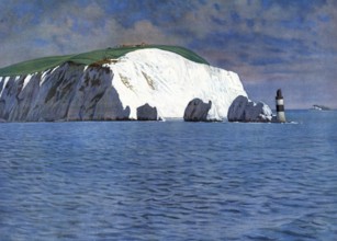 Isle of Wight is an island off the south coast of Great Britain, authentic reproduction of a school