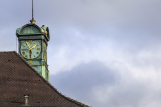 Clock tower at registry office, city of Esslingen, district of Esslingen, Baden-Württemberg,