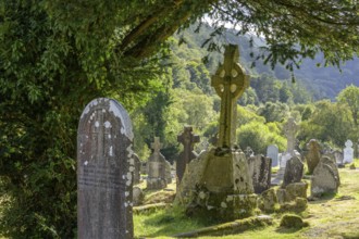 Glendalough Cemetery, Wicklow Mountains National Park, Brockagh, County Wicklow, Ireland