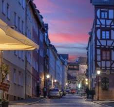 Altstadtgasse, behind the historic city wall, Albrecht-Dürrer-Straße, Nuremberg, Middle Franconia,