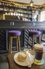 Guinness and scone at O'Dowd's Seafood Bar and Restaurant, Roundstone, County Galway, Ireland