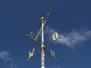 Weather vane and wind arrow, Scharfenstein, Zittau Mountains, Germany