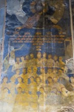 Wall painting in a church depicting apostles and a religious supermotif, Akhtala monastery,